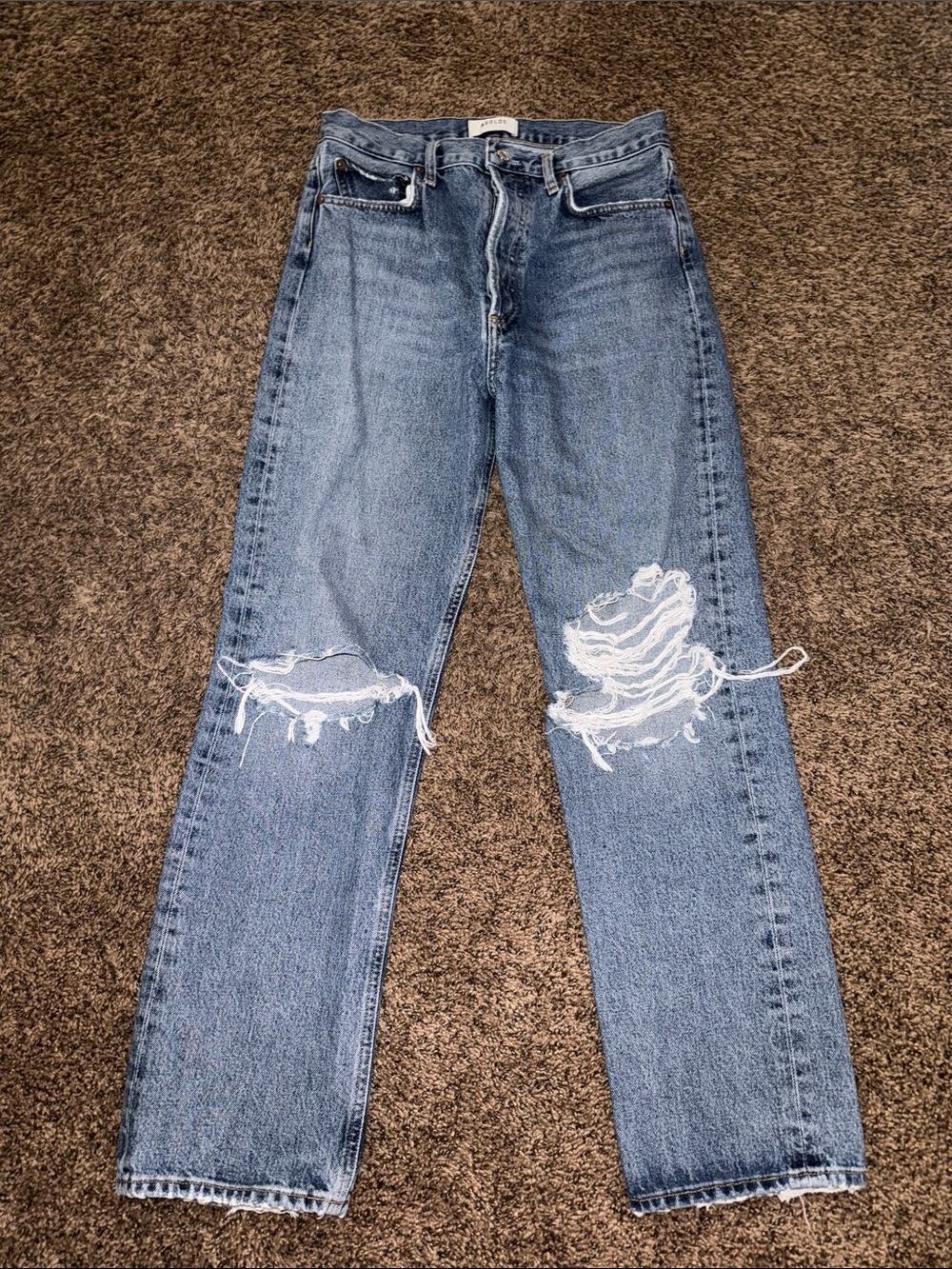 Agolde High-Rise Vintage Wash Blue Jeans